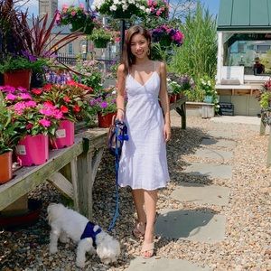 Banana republic white eyelet midi dress